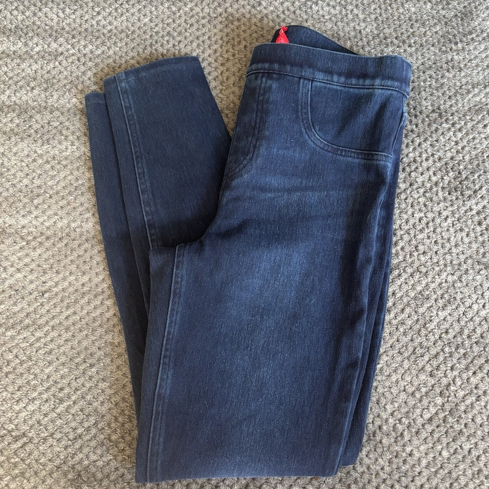 Spanx Skinny Jeans Women's Medium Midnight Shade Stretch Pull-On Denim Ankle‎